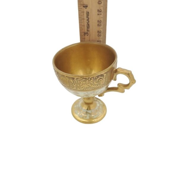 Vintage Original Arnart‎ Creation Japan Footed Tea Cup And Saucer Gold Ivory - Picture 7 of 9